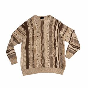 Coogi Style Cotton On Garments Sweater 3D Print Chucky Tan Brown Mens XXL